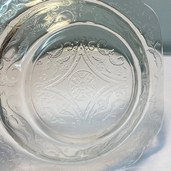 Vintage Federal Depression Glass Clear Madrid Square Soup Bowl 1930's 7 inches - Picture 11 of 11
